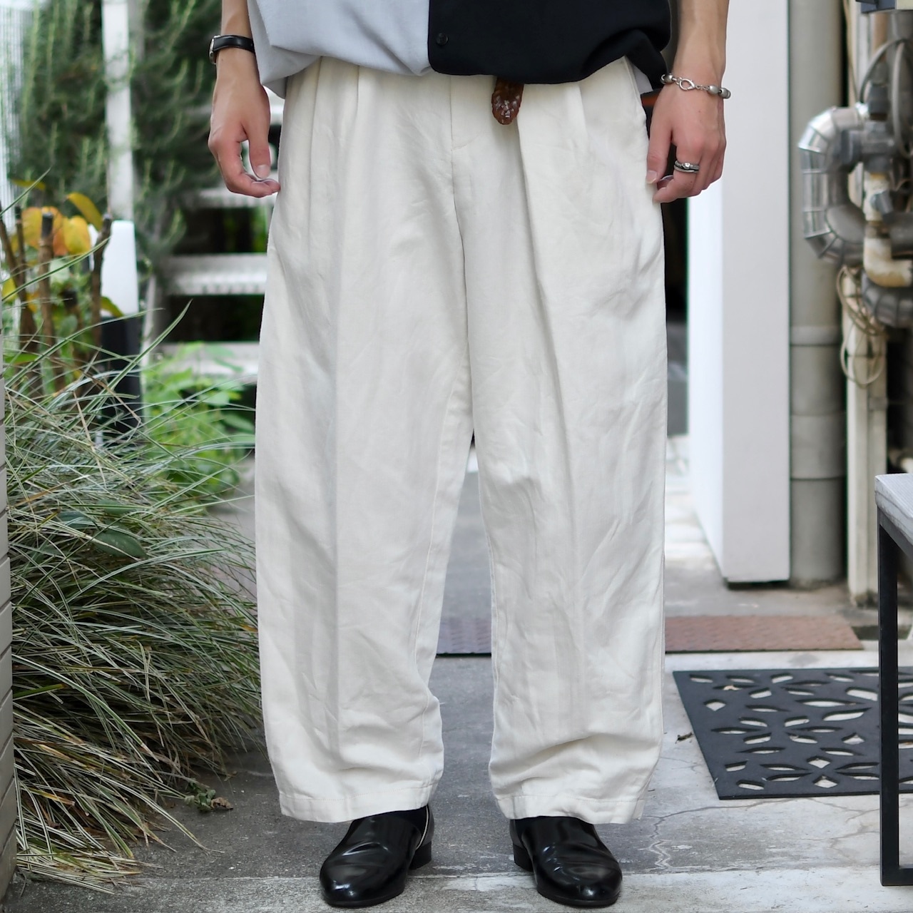 Claiborne linen cotton herringbone twill 2tuck slacks