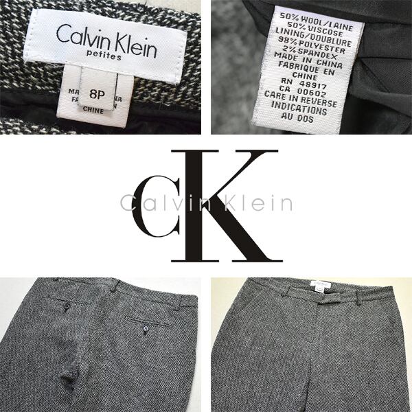 Calvin Klein リネンスラックス カルバンクライン ワイドパンツ