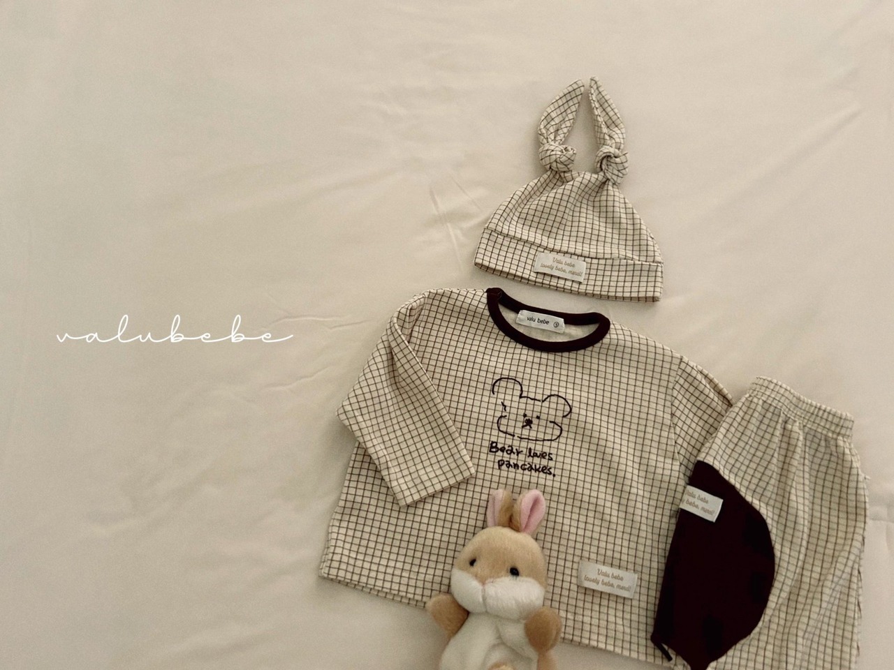 【valu bebe】格子チェックベアT brown check 60〜90cm【240201va】 - 5