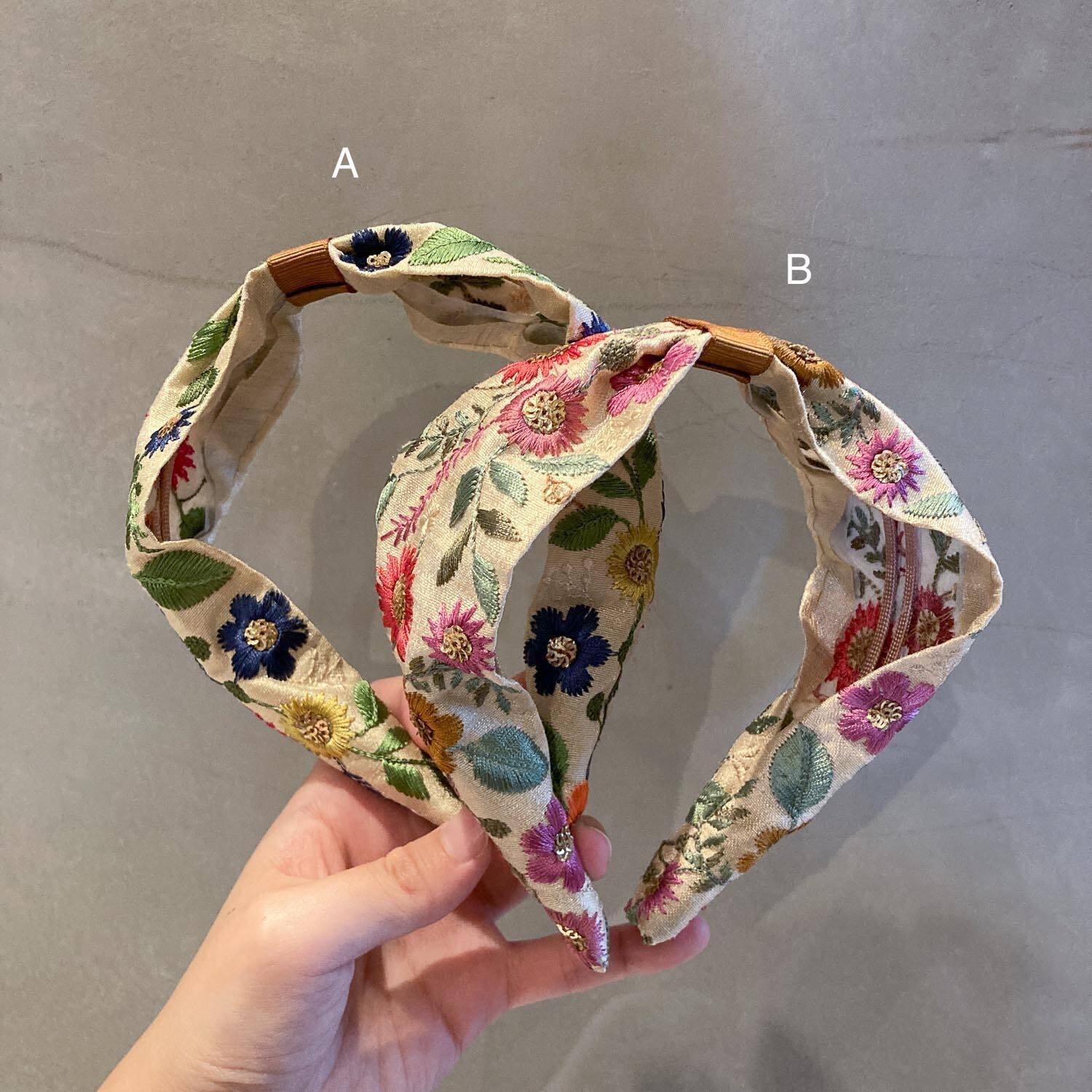 リボン型刺繍リボンカチューシャ | Dua-アクセサリーパーツショップ