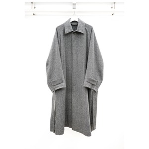 [Blanc YM] (ブランワイエム) BL-23A-TSIPC Wool Twill Side Inverted Pleats Long Coat