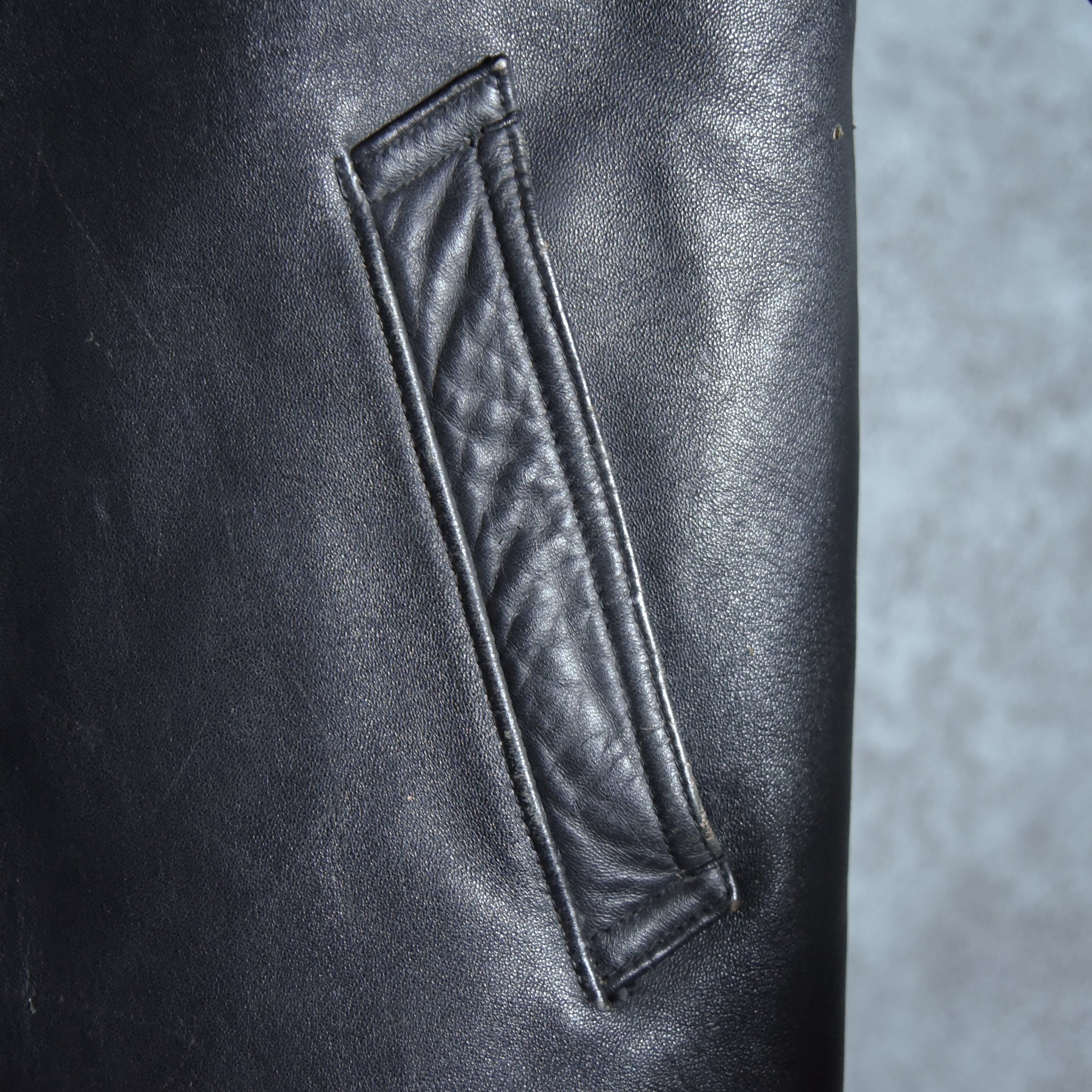 シルエット良　フランス製　コルビジェジャケット　レザージャケット　ブラック 60-70s Le Corbusier Leather Double Breasted Jacket Black ル