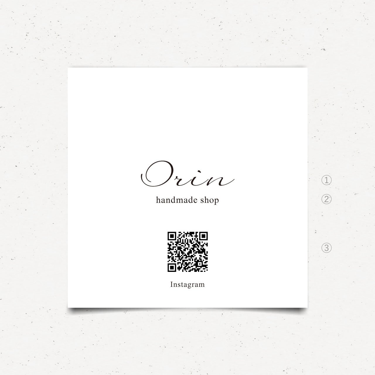 ショップカード　名刺　印刷｜スクエア　シンプル　上品　QRコード【s-003】