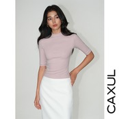 Mock Neck Half Sleeve Top/4color