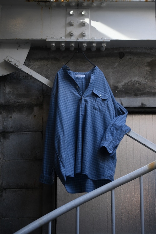 INDIVIDUALIZED SHIRTS / Ex Cotton Cashmere pullover shirt (Blue graph check)