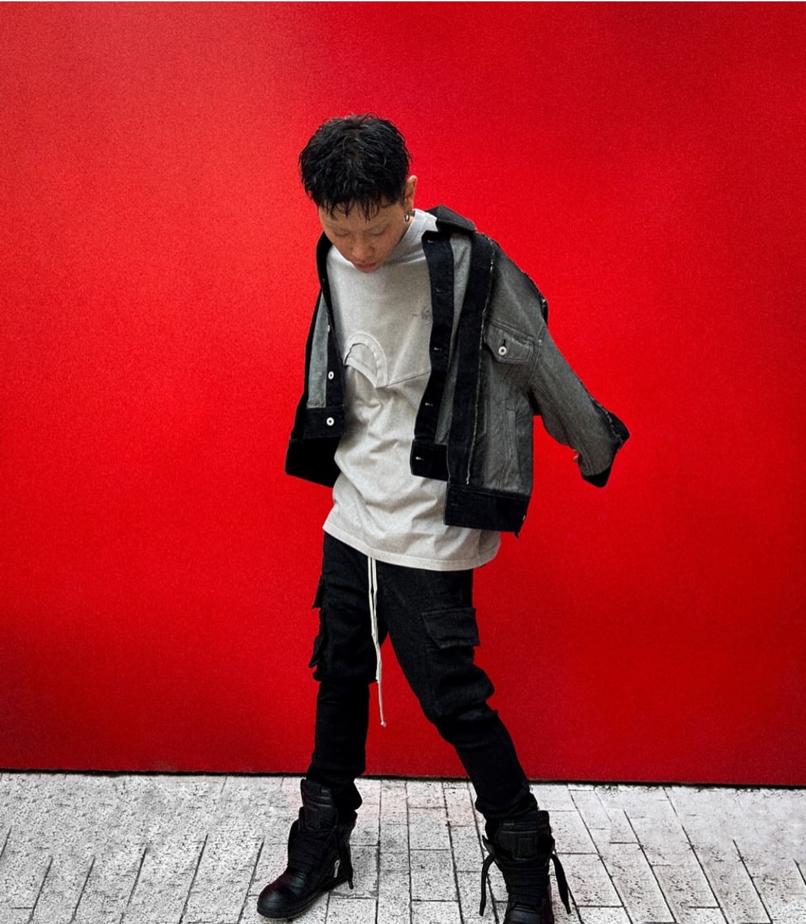 ジャケット・アウター RAW EDGE JACKET Feng Chen Wang】RAW EDGE PATCHWORK DENIM JACKET | AYIN