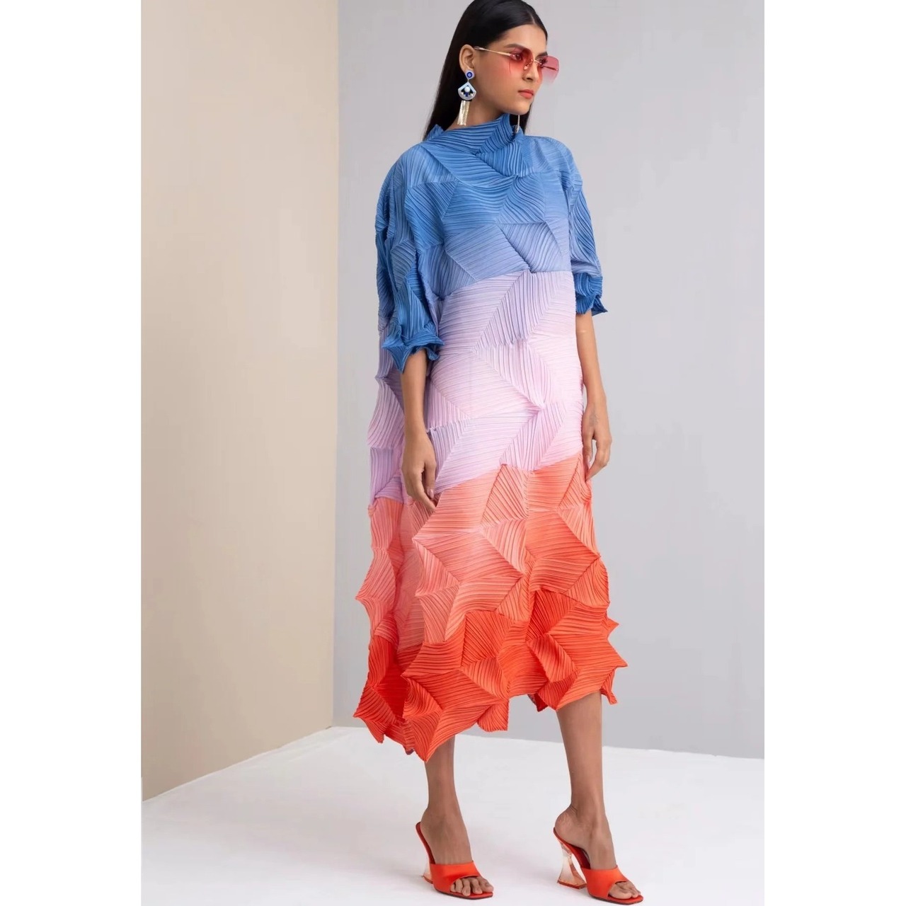 Colorful Gradient Dress / カラフル グラデーション ドレス ワンピース