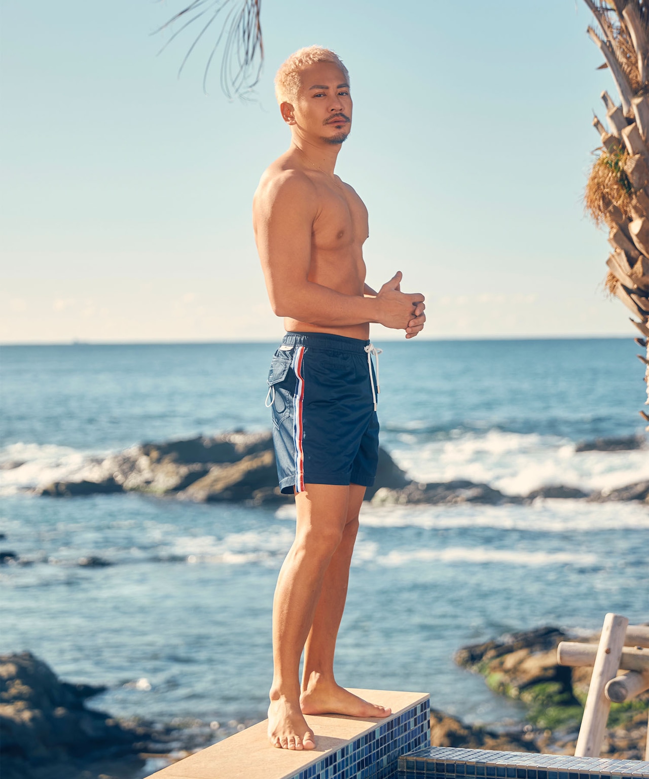 【SUNS】TRICOLOR SIDE LINE BOARDSHORTS［RSW078］