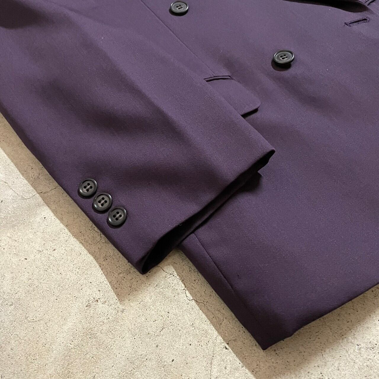 vintage〗purple color retro double setup suit/パープル カラー 