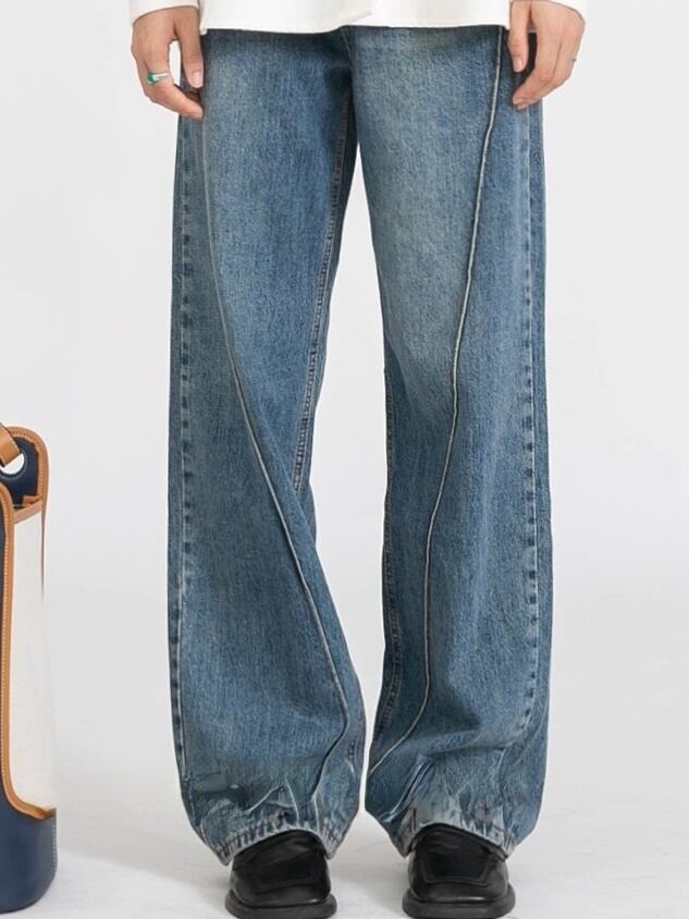 3D line wide denim pants（3Dラインワイドデニムパンツ）b-480