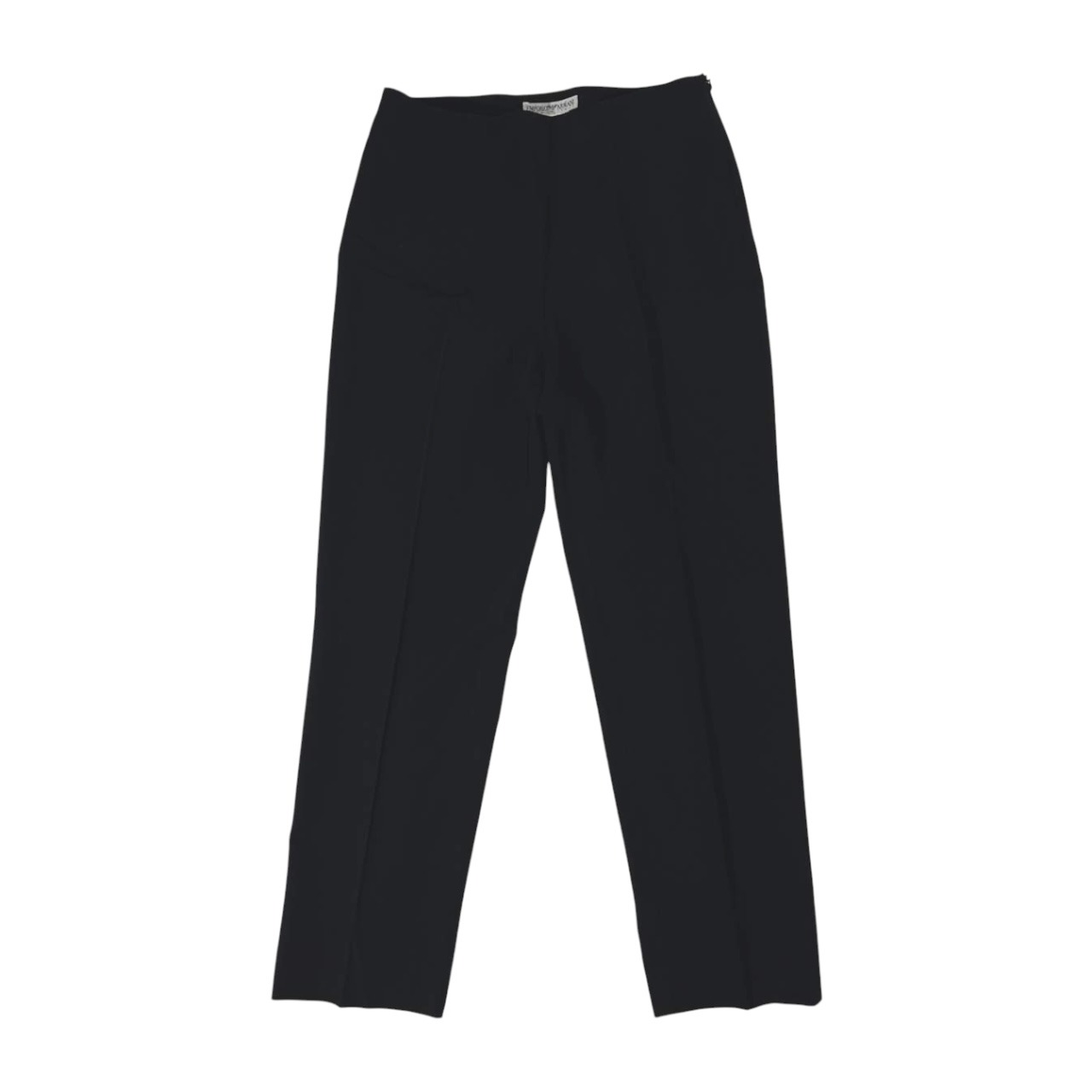 90s EMPORIO ARMANI エンポリオ アルマーニ センタープレス スラックスパンツ 38 /レディース/ビンテージ/ブラック
