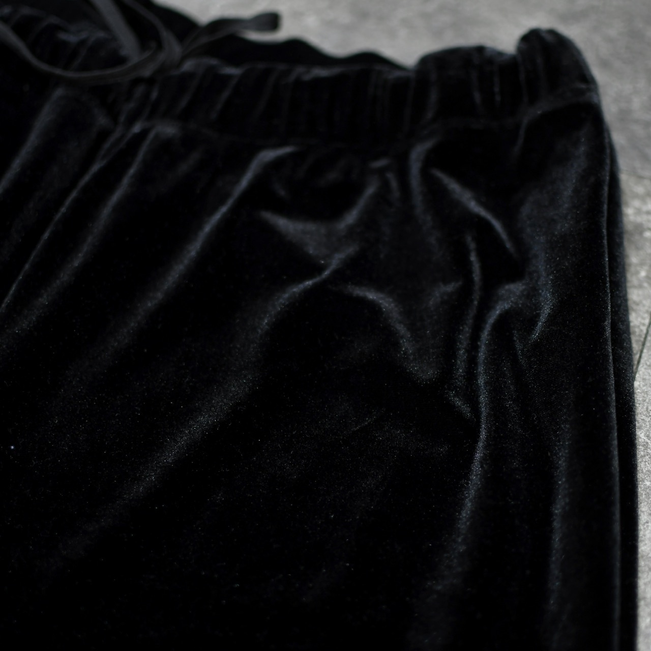 wide velour easy pants black