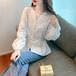 刺繍Vネックレースペプラムブラウス ・78809
