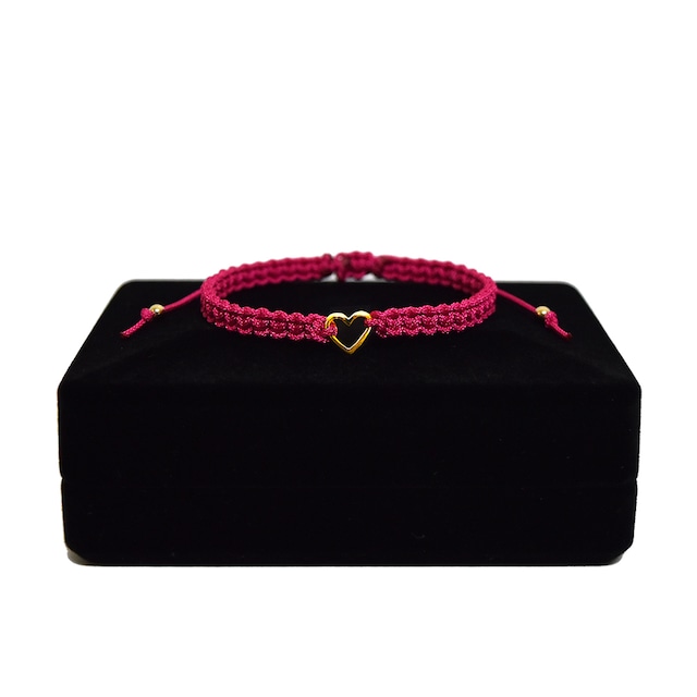 【無料ギフト包装/送料無料/限定】K18 Gold Baby Heart Bracelet / Anklet Pink【品番 23S2003】