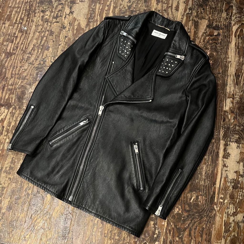 希少 2014 サンローラン エルボーパッチジャケット 付属品あり美品 エディ期 エディ期！【Saint Laurent Paris/サンローランパリ】より最初期の名作