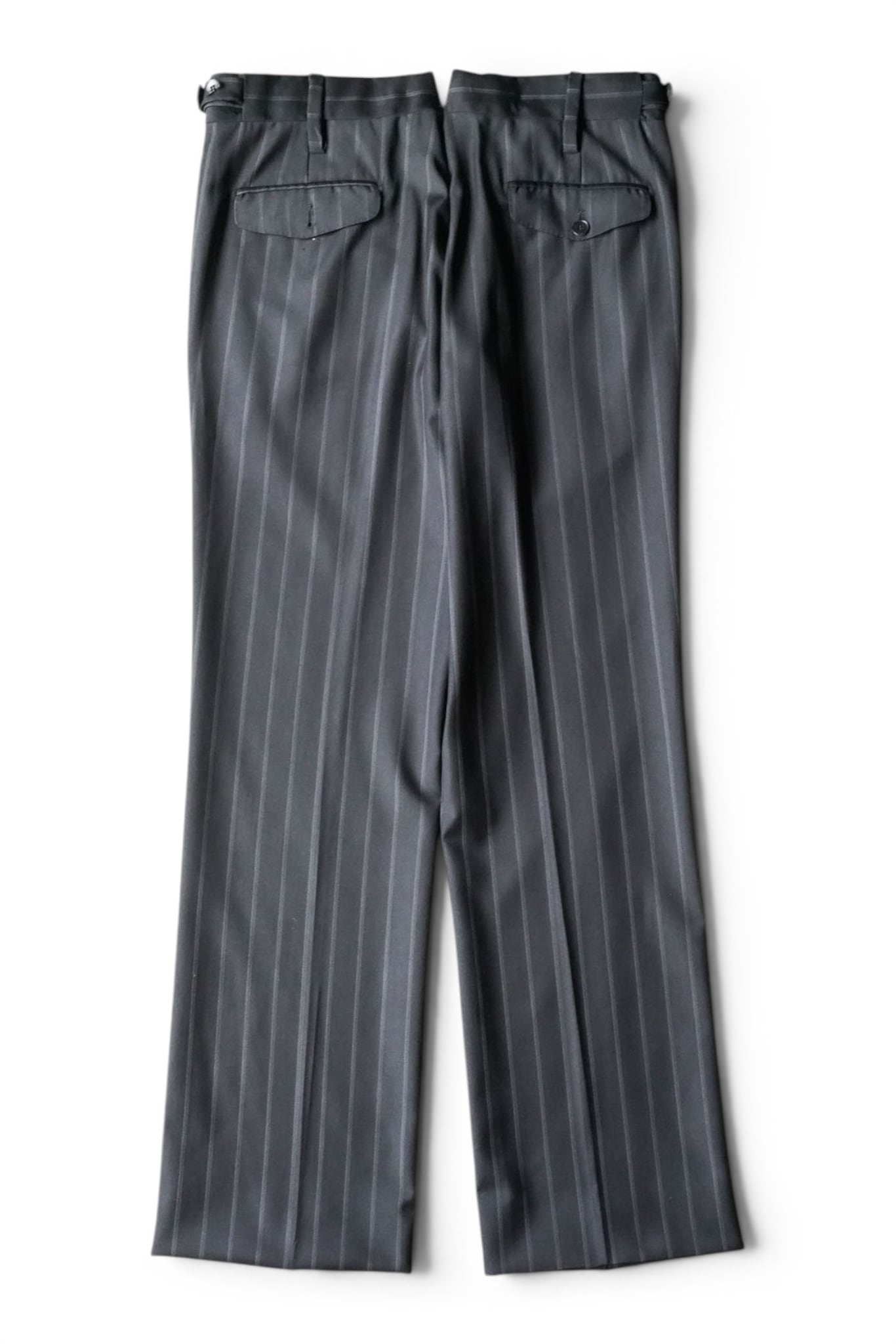01SS “GUCCI” Stripe Pattern Wool Cashmere Side-Adjuster Slacks