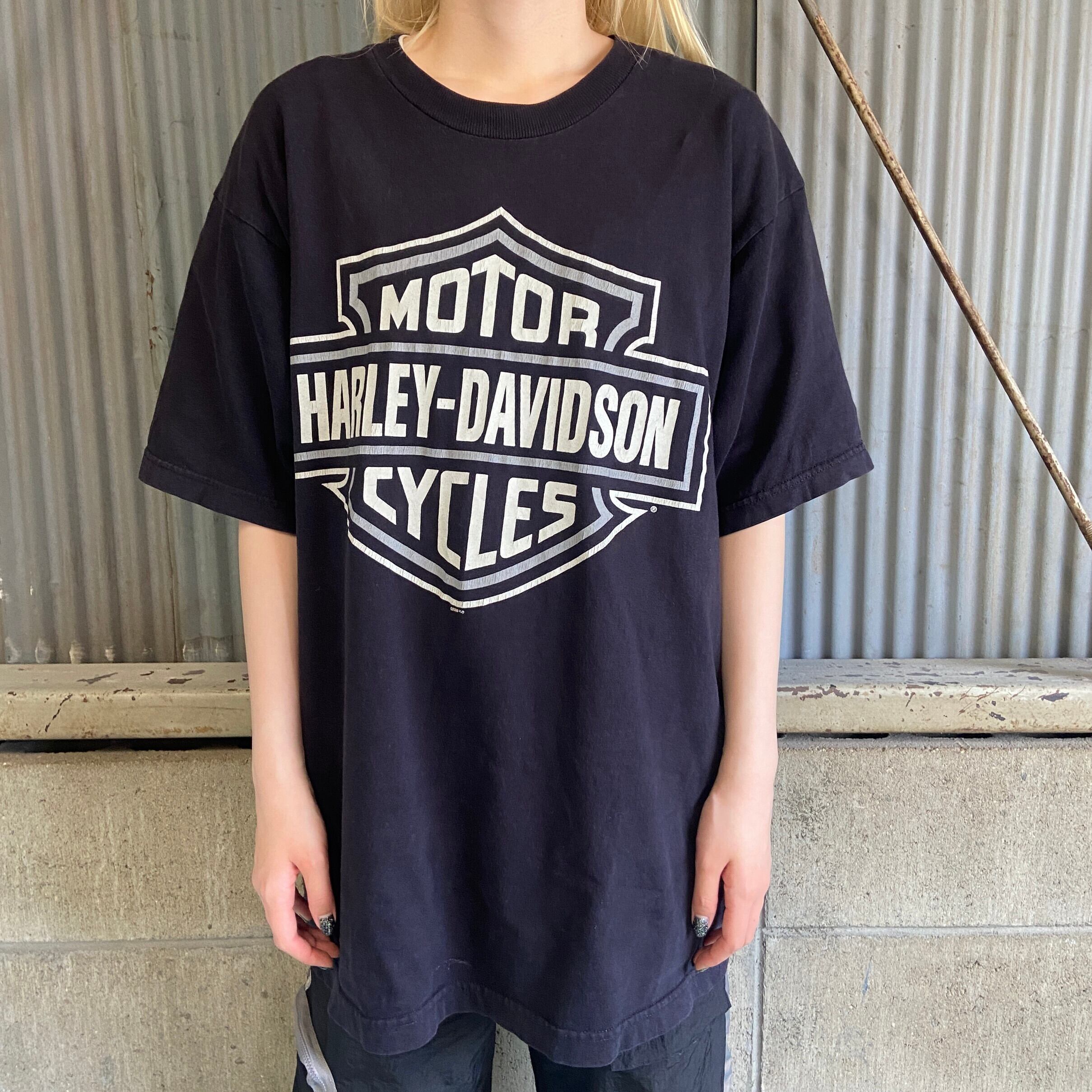 80”s HARLEY DAVIDSON ポケット付きTシャツ ブラック L-