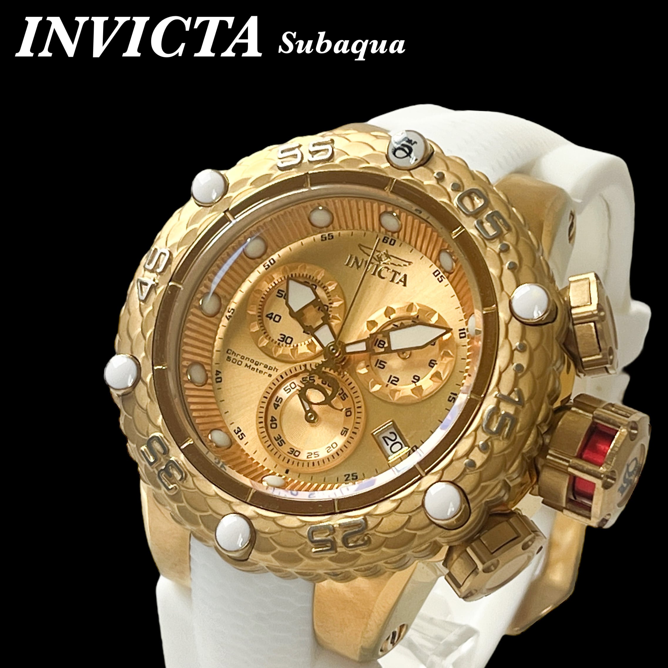 メンズ腕時計 500m防水 白 龍 INVICTA インビクタ Subaqua サブアクア