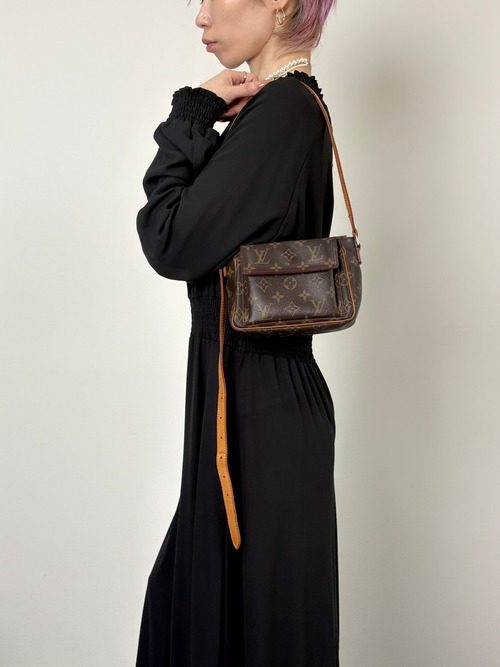 LOUIS VUITTON ルイヴィトン モノグラム ショルダーバッグ ブラウン PVC レザー vintage ヴィンテージ オールド  53bcj4