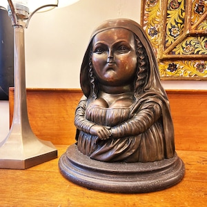 60s Plump Mona Lisa bronze statue by Fernando Botero