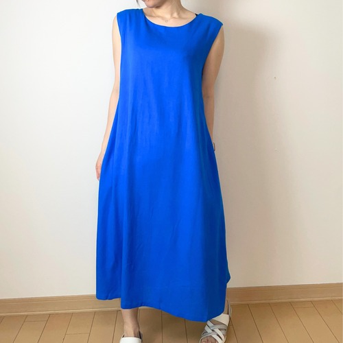 綿麻ワンピース　体型カバー×涼感素材【M〜L対応】