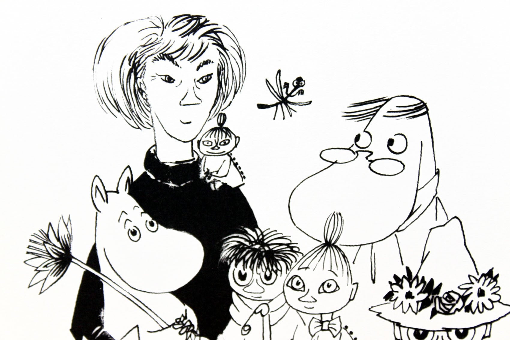 ムーミン 北欧 Putinki「トーベファミリー フラワー」送料無料 フレーム選択可能 展示用フック付アートポスター 絵画 インテリア アート