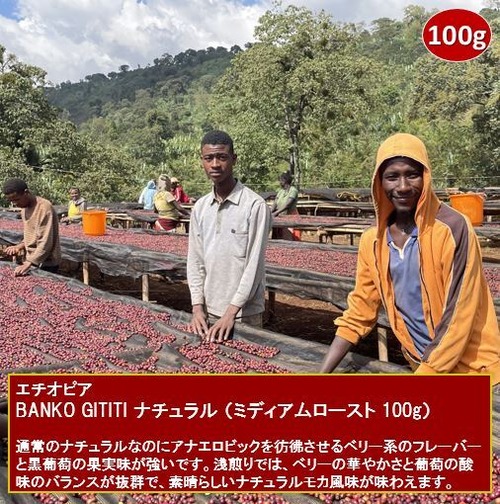 エチオピア BANKO GOTITI ナチュラル（ミディアムロースト 100g）