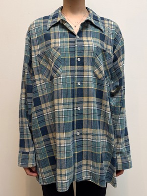BL18-4 USED BIGDONLIN SHIRT "USA製" -GREEN-