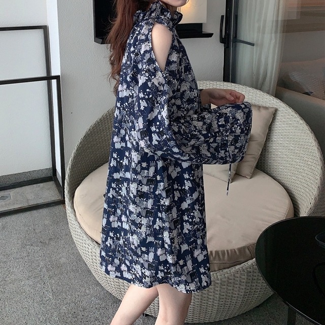 チュニック レディース 袖コンシャス チュニックワンピース プリントデザイン カットショルダー ワンピース チュニックワンピ リゾート 海 春 夏 春夏 シャツ 体型カバー カジュアル C Tss0010 Reirse レイルセ 代 30代 40代 レディースファッション 通販