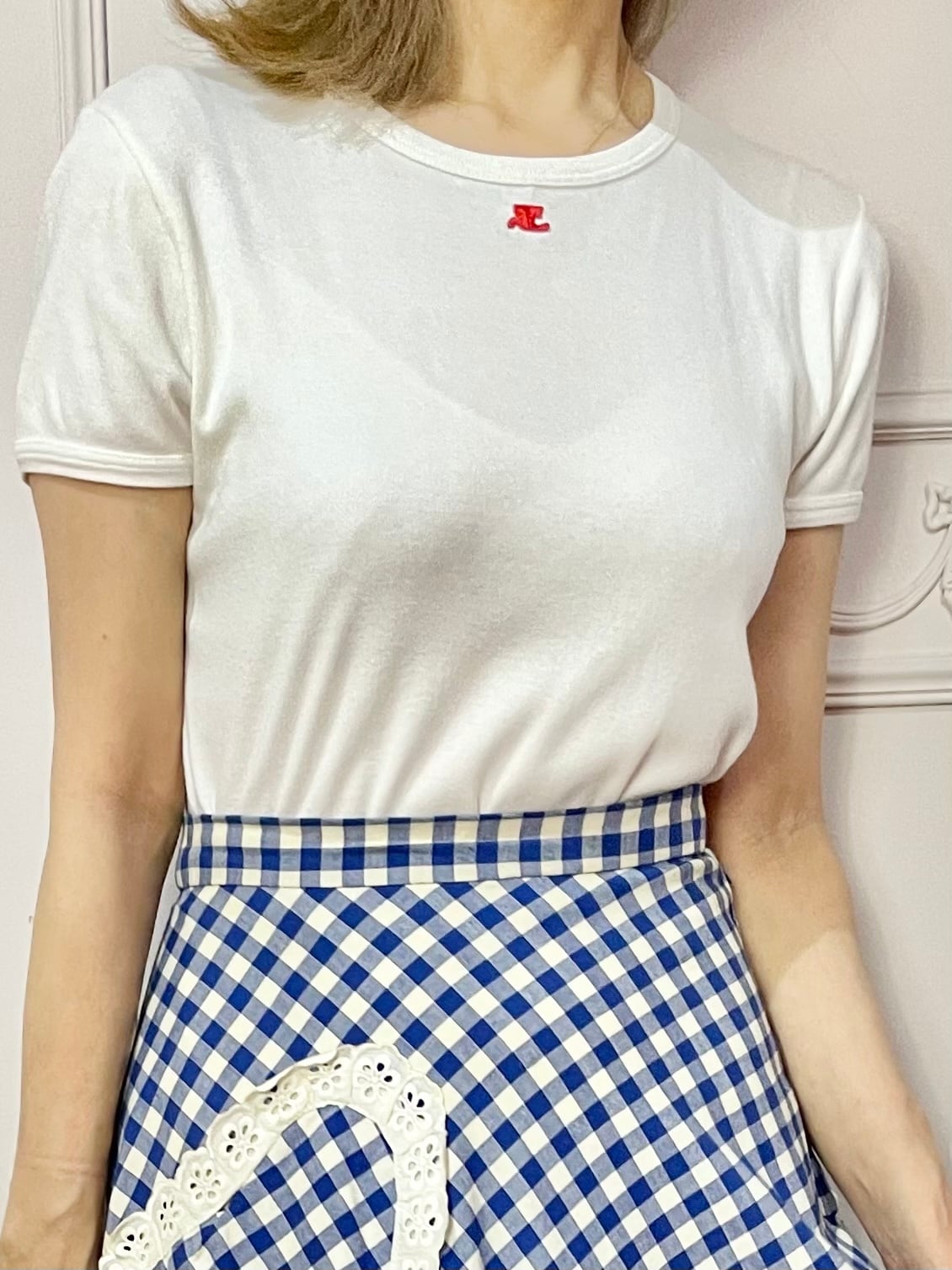 【大人気】クレージュ　courreges トップス　ロゴ　Tシャツ