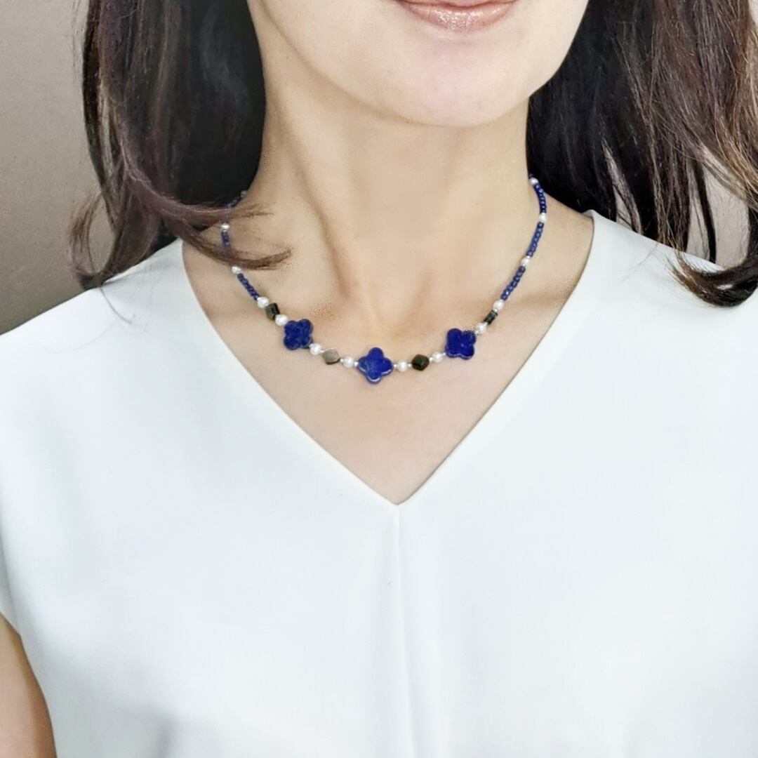 40 天然石 ラピスラズリ ペンダント ネックレス レディース パワーストーン シルバー ネックレス ペンダント レディース シルバー925 ラピスラズリ ひし形