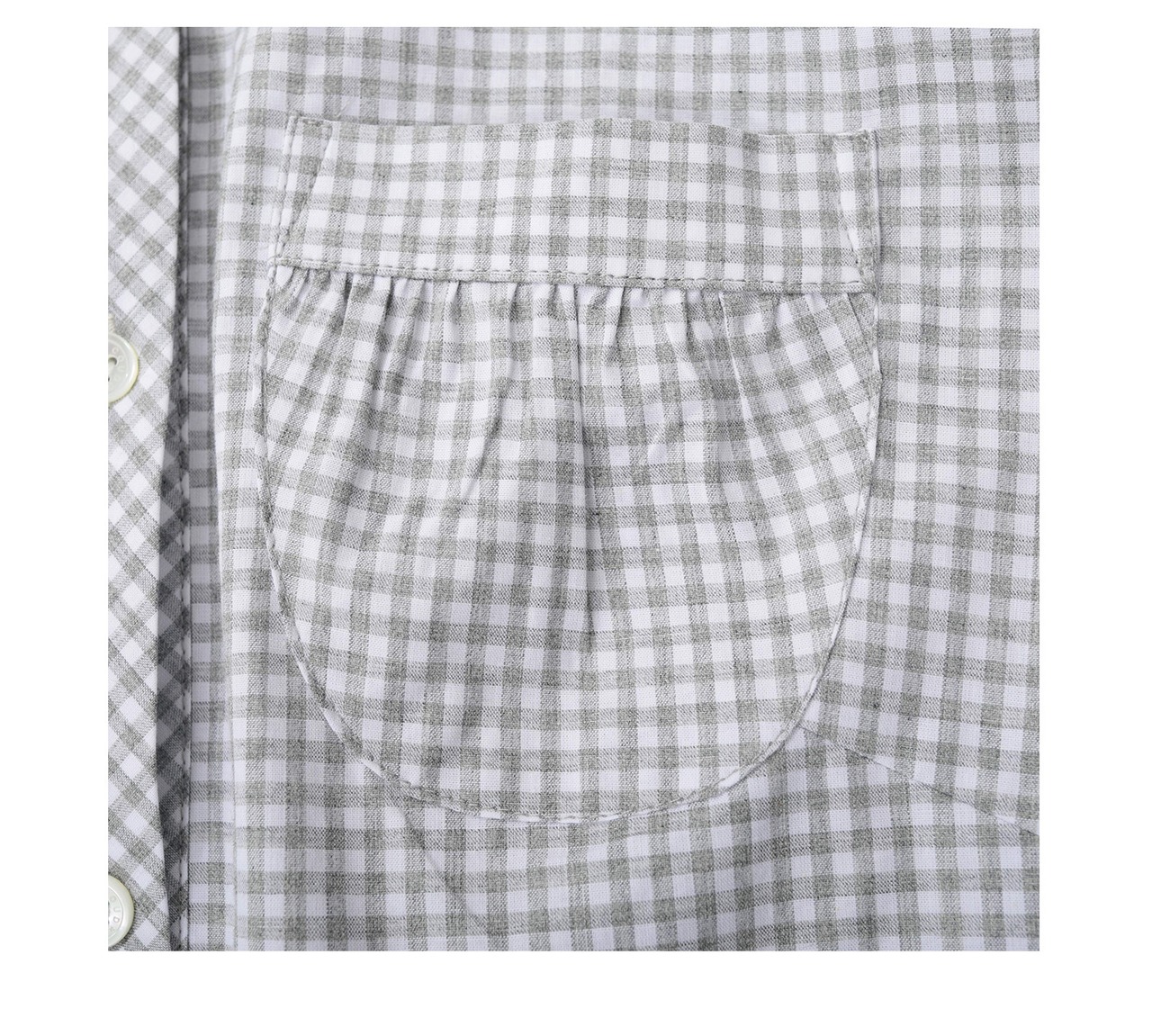 丸襟 長袖 ヒップ丈 チェック柄 シャツ   F0044 - 10