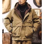 Hooded Patch Pocket Hip-Length Down Jacket ◇2color H0930