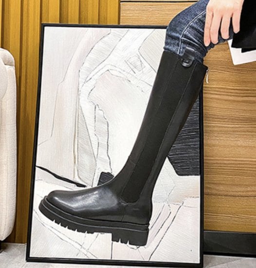 ロングブーツ レディース ロング ブーツ 黒 厚底 大きいサイズ