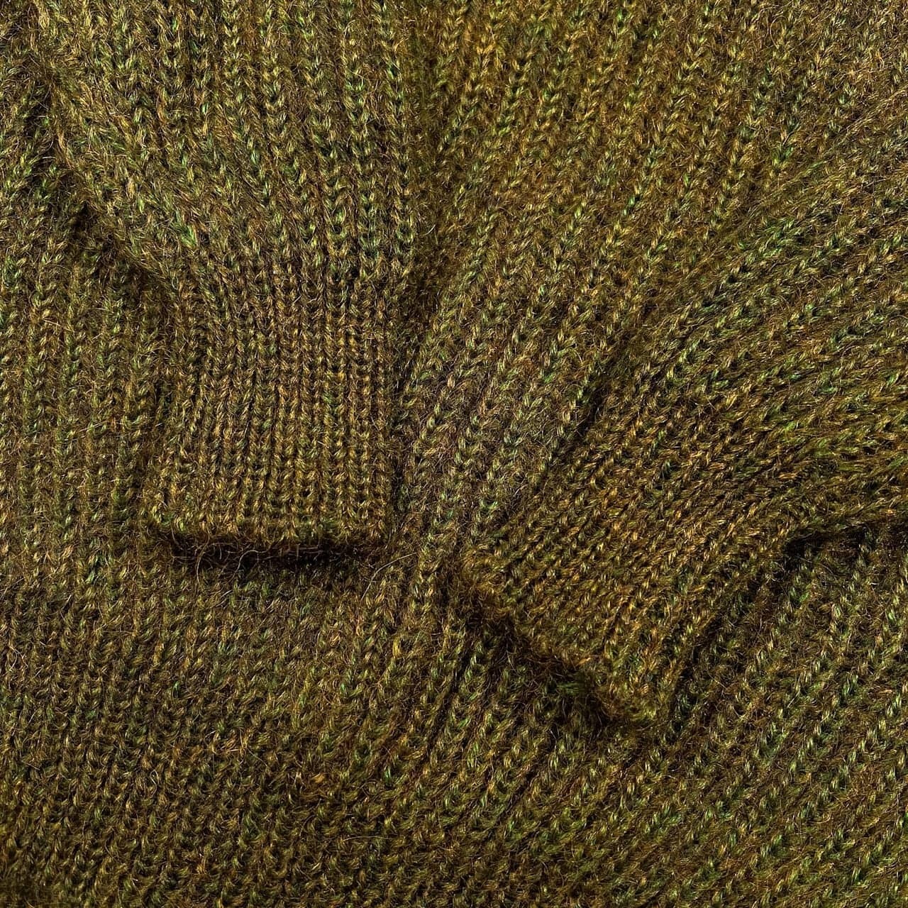 LANVIN ランバン モヘア混 Vネック ウールニットセーター サイズ 50 /ビンテージ/C-TK2471/カーキグリーン系