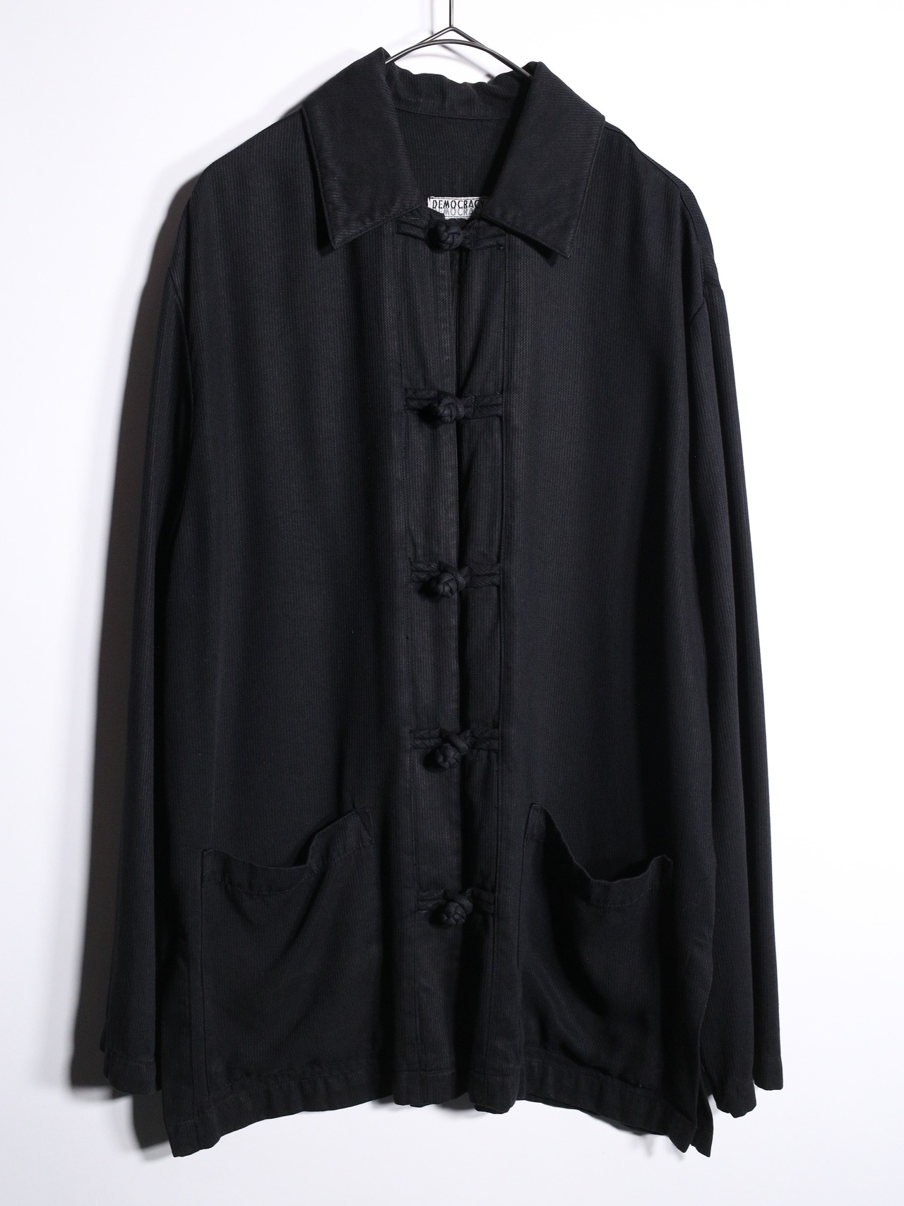 good drape fabric over silhouette china button shirt jacket - 8