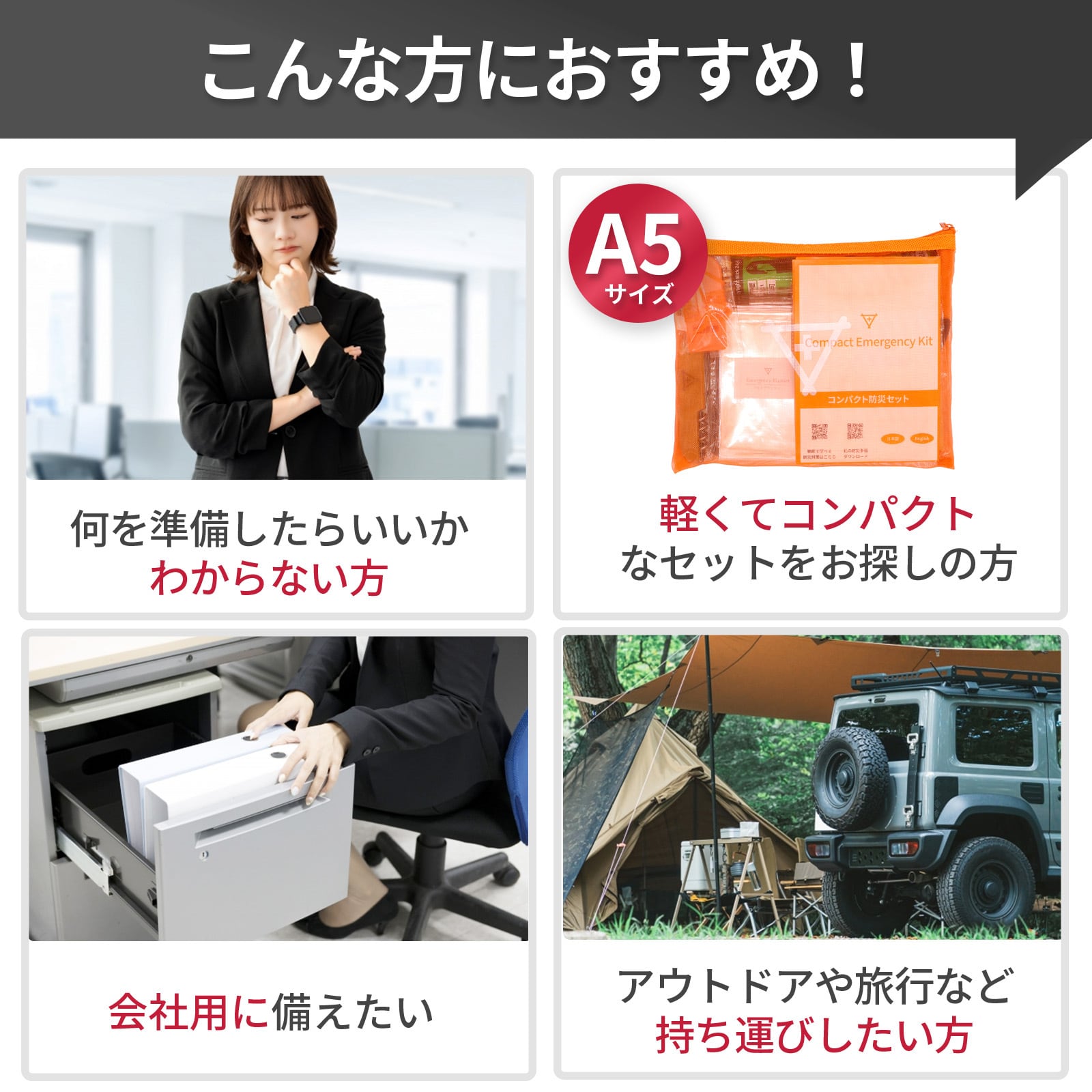 コンパクト防災セット フラバ A5サイズ ミニ防災セット 常備 一人用