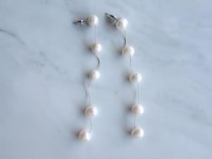 fleshwater pearl long pierce,earring