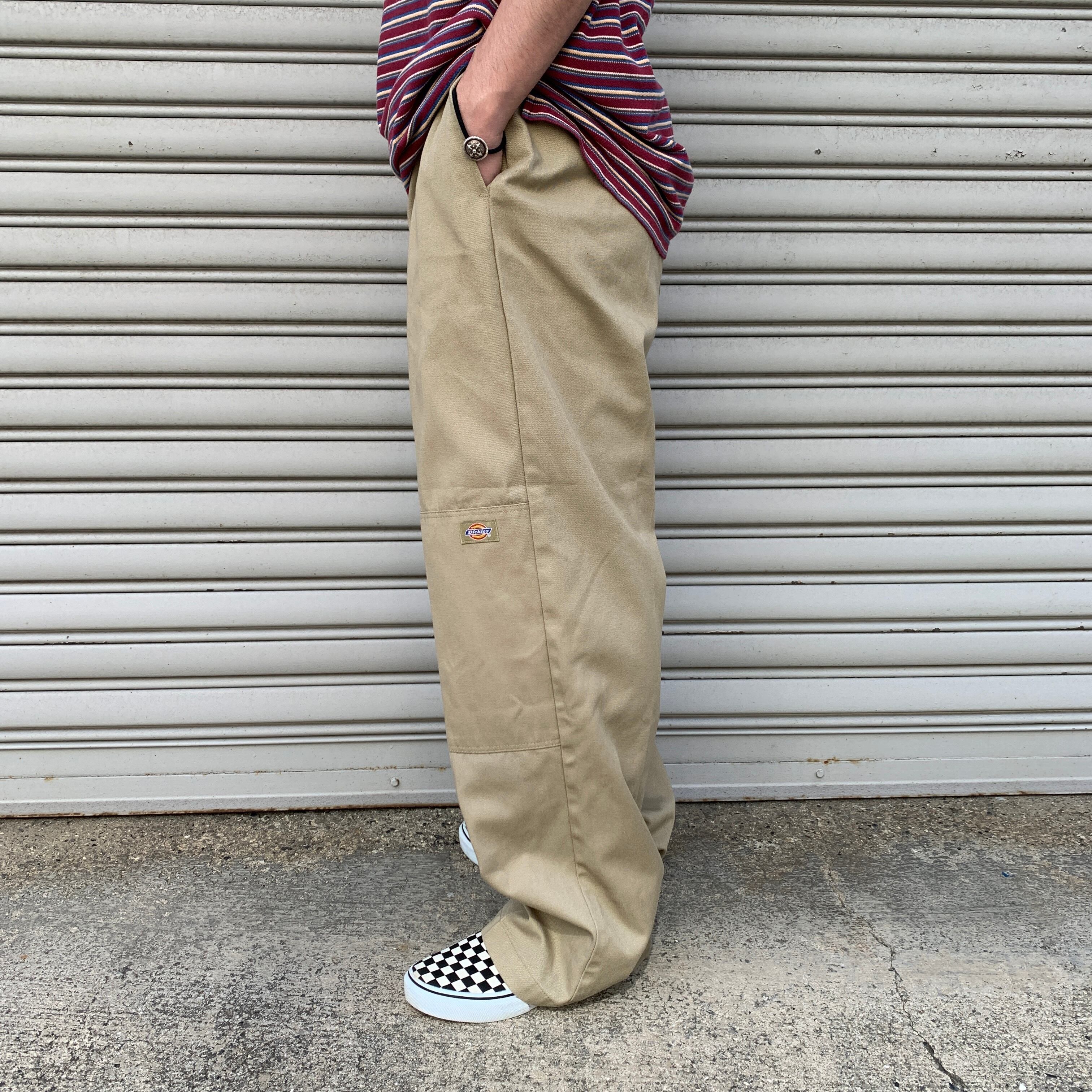 90s Dickies ダブルニーワークパンツ チノパン ベージュ W34L32 | 古着