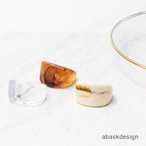 【ネコポス便】アクリル スクエア ボリューム リング(0390)