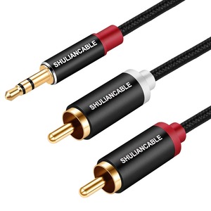【在庫処分】SHULIANCABLE 3.5mm to 2RCA 変換 ステレオオーディオケーブル， オス to 2*オス RCA ケーブル Y スプリッタ設計 スマホ タブレット TV 等に対応 (1M)