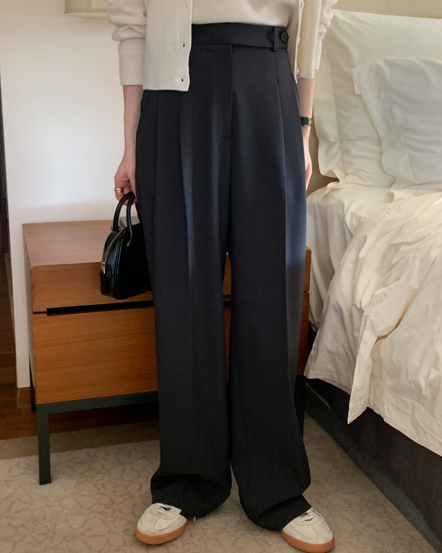 (即納) come here / roa tuck slacks 2color 2size