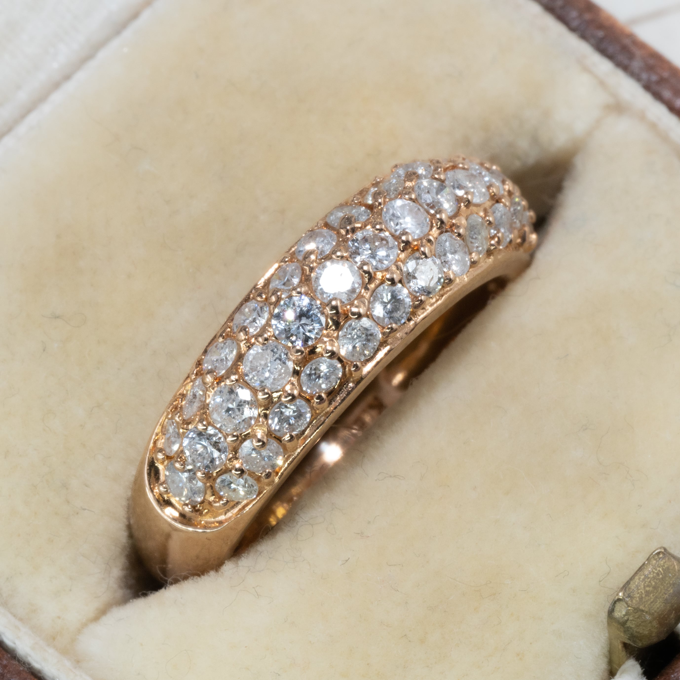 日本の作品】 K18 1.00ct パヴェセッティング ダイヤモンド リング