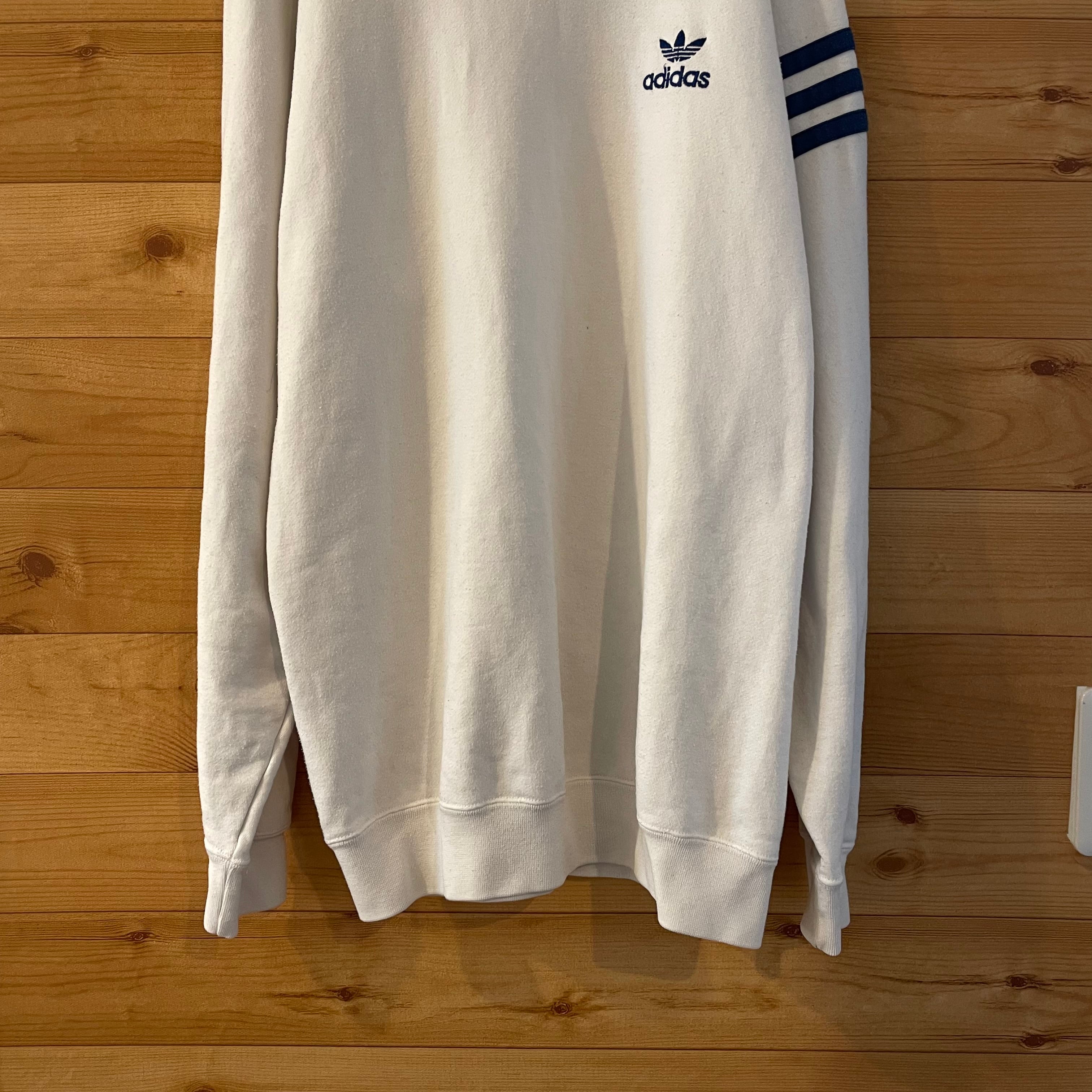 adidas】80s トレフォイル 刺繍 ロゴ ワンポイント スウェット