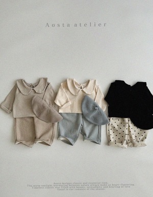 【Aosta】オータムチノパンツ 70~110cm  ブラックドット 240811