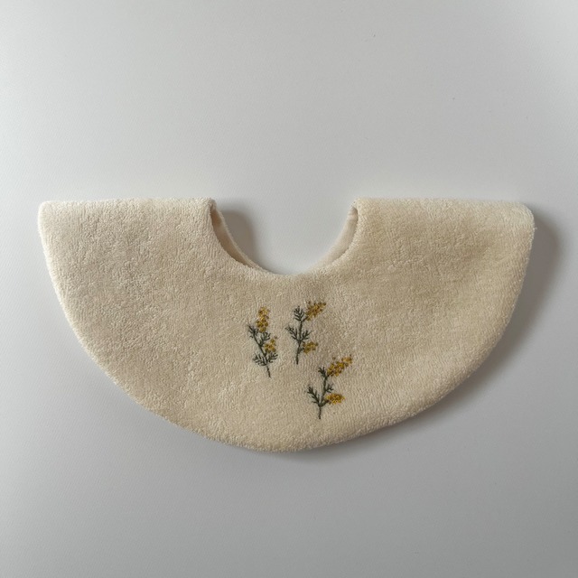 丸襟スタイ ミモザ刺繍