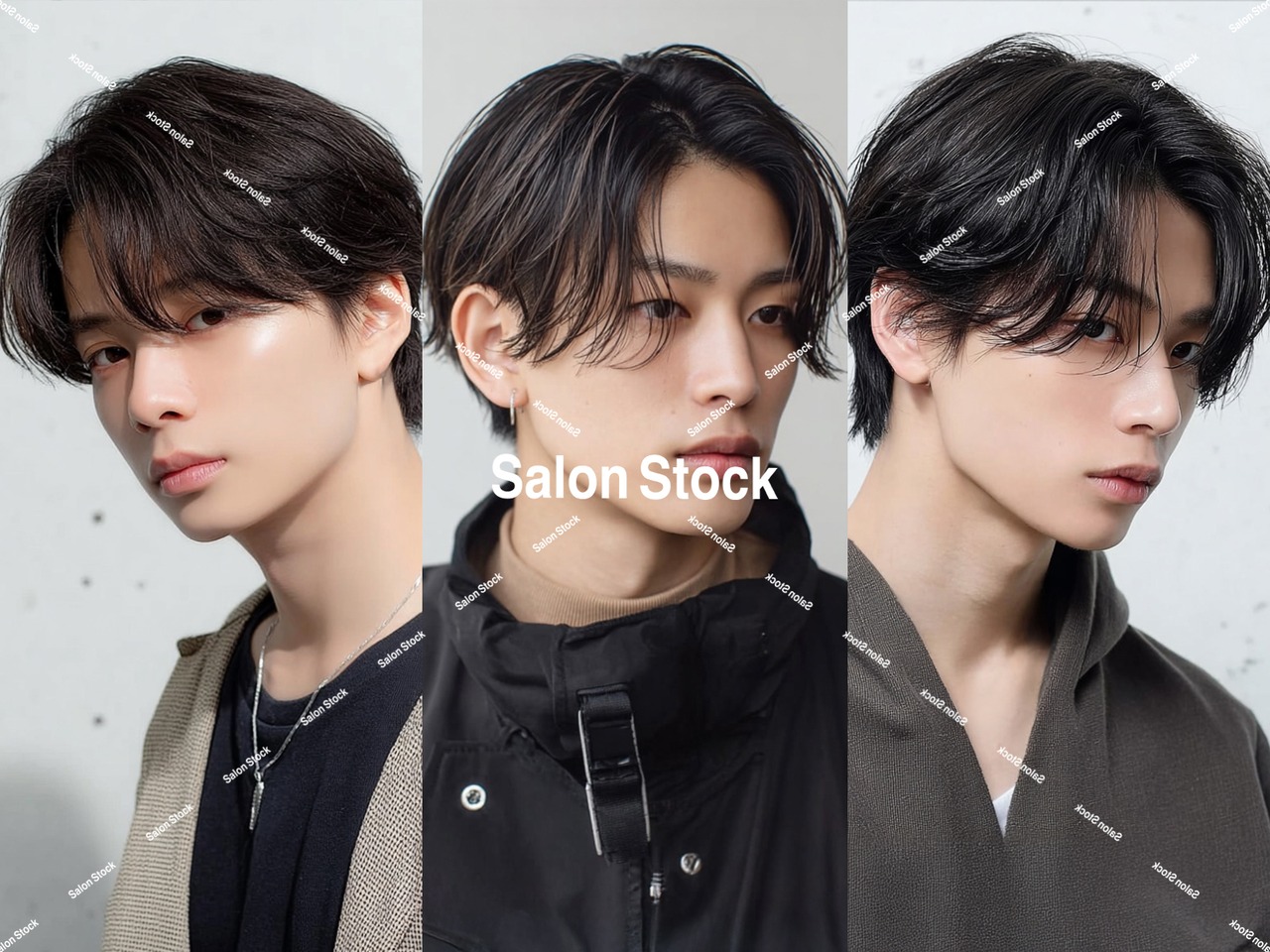 【メンズ】3面センターパート