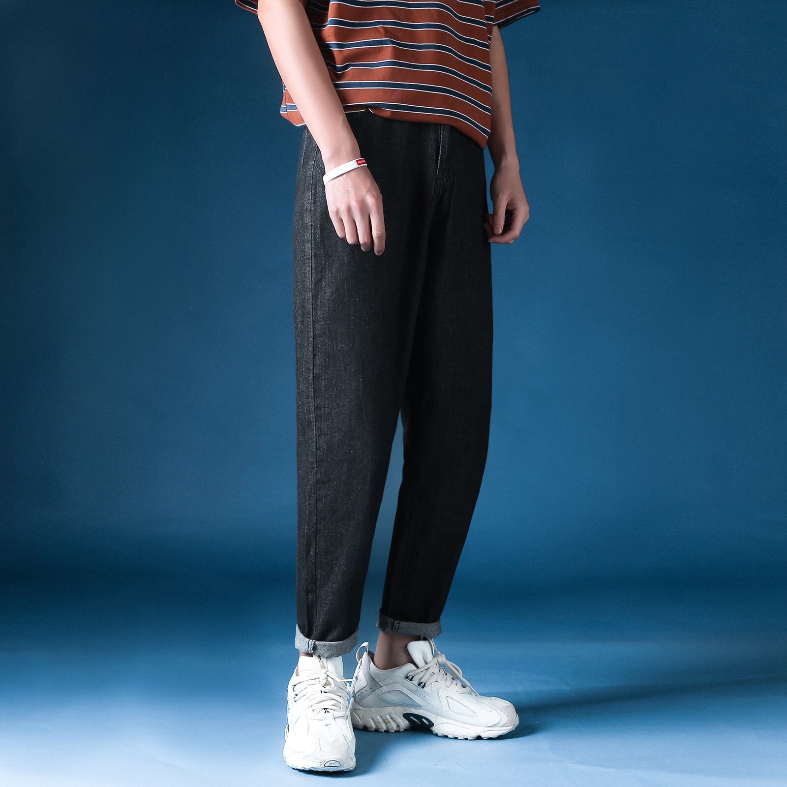 全2色 デニム パンツ ストレート カジュアル シンプル 無地