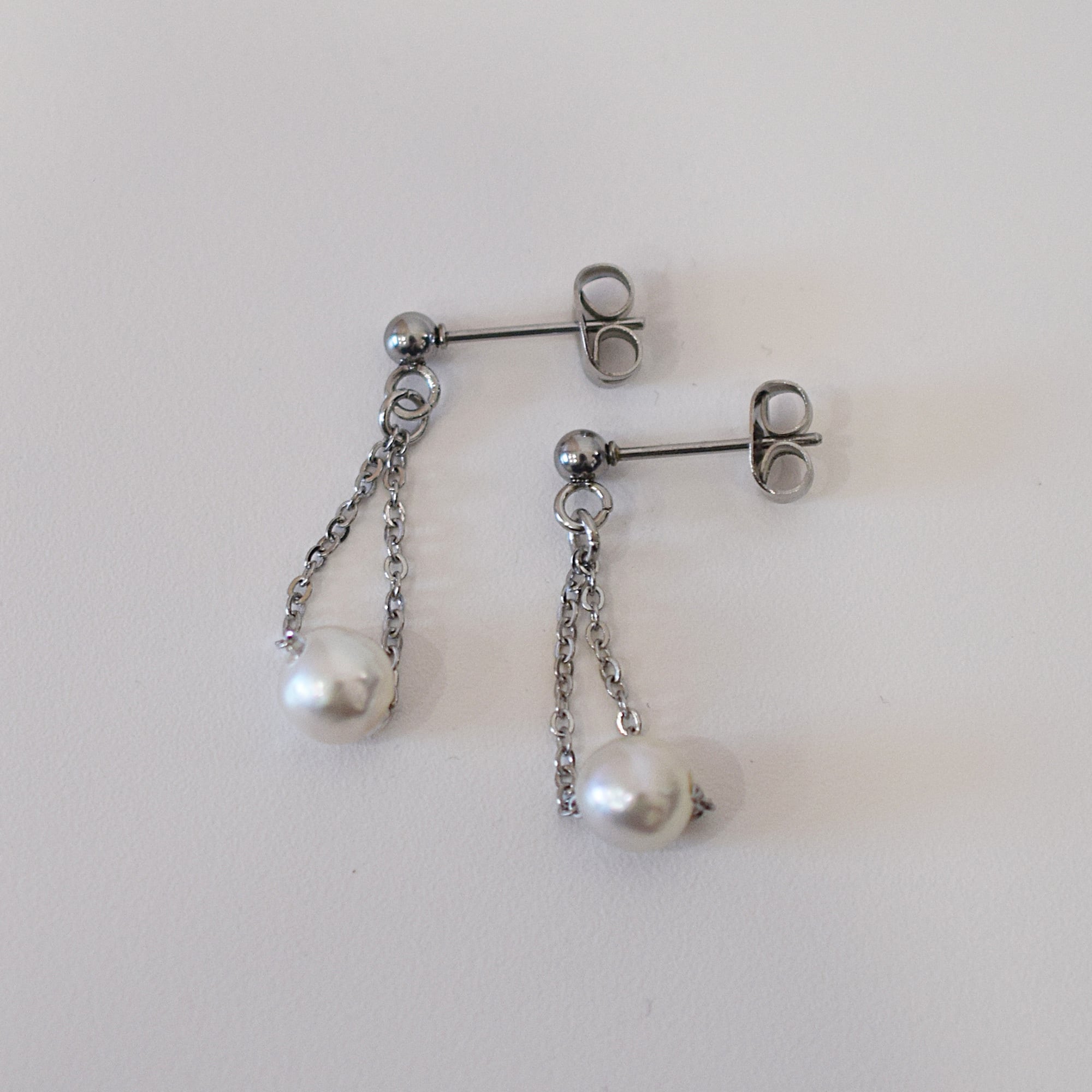 pg133］6mm - 7mm バロック あこや真珠 ピアス サージカルステンレス