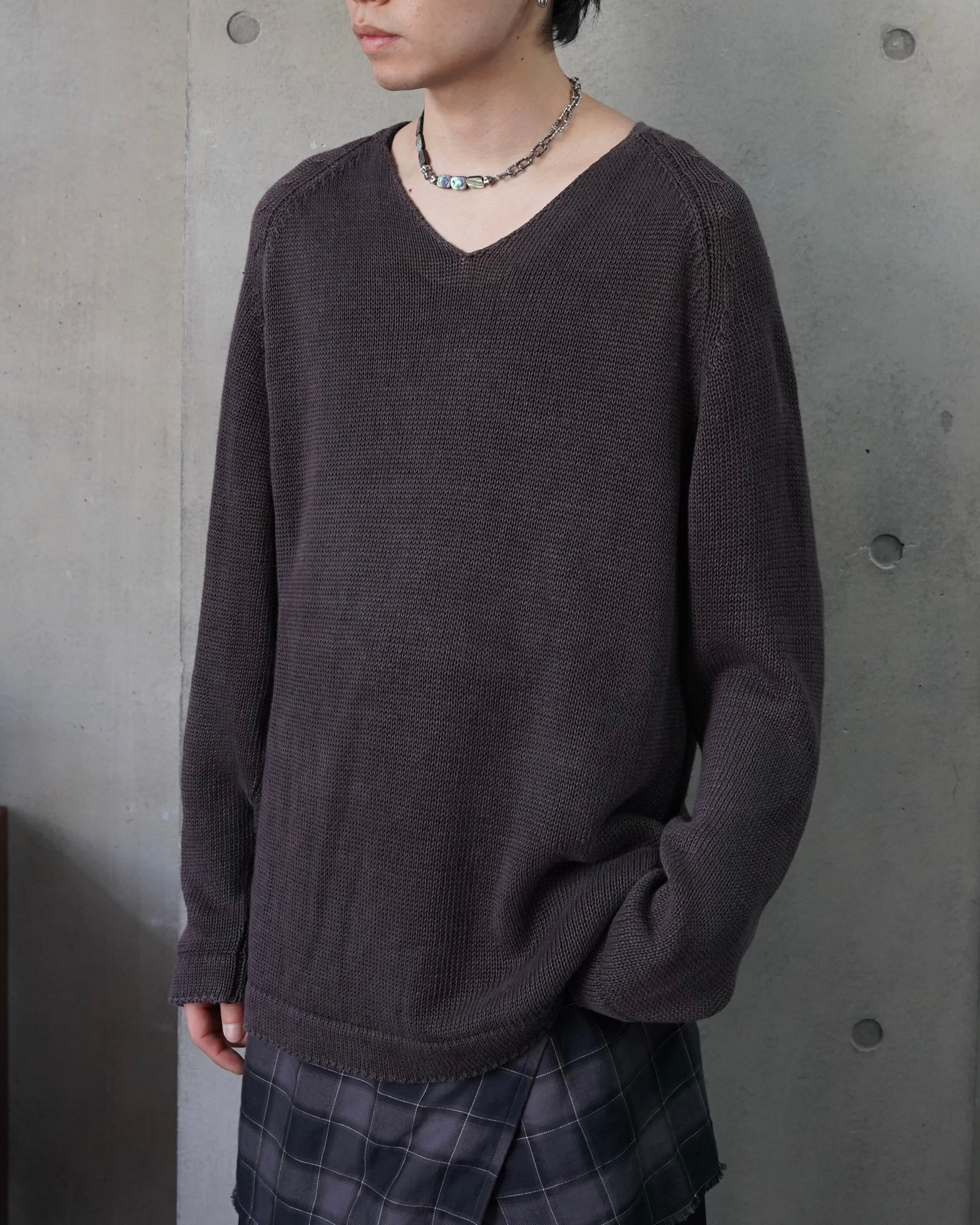 Martin Margiela/KOKONOE】V-neck linen sweater | hypeofficial Martin Margiela/KOKONOE】V-neck linen sweater | hypeofficial